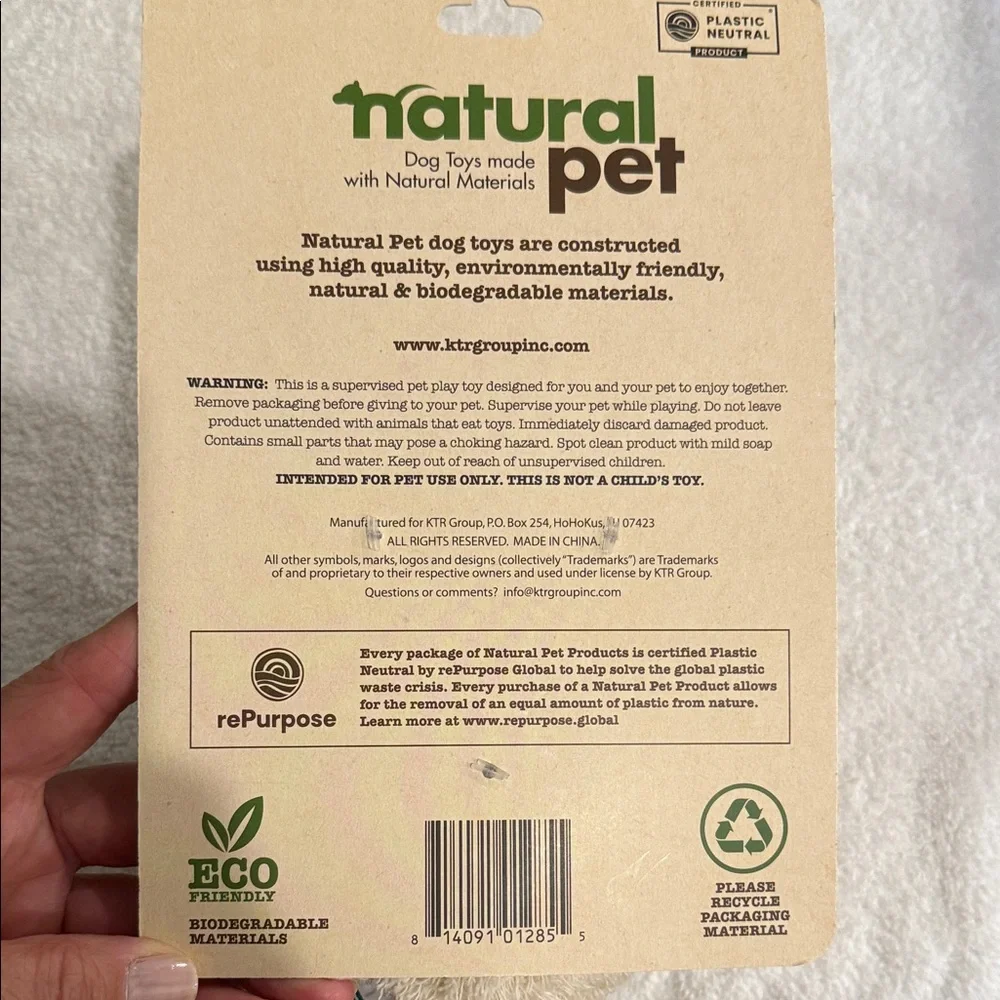 Natural Pet Eco friendly plush horse dog toy and Bocce’s natural dog treats